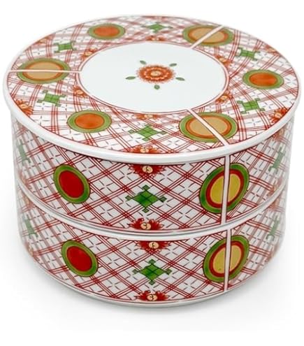 Amazon | 椿 赤 二段重 ミニ重箱 九谷焼 ‖ 磁器 径7cm 高さ6cm 和食器